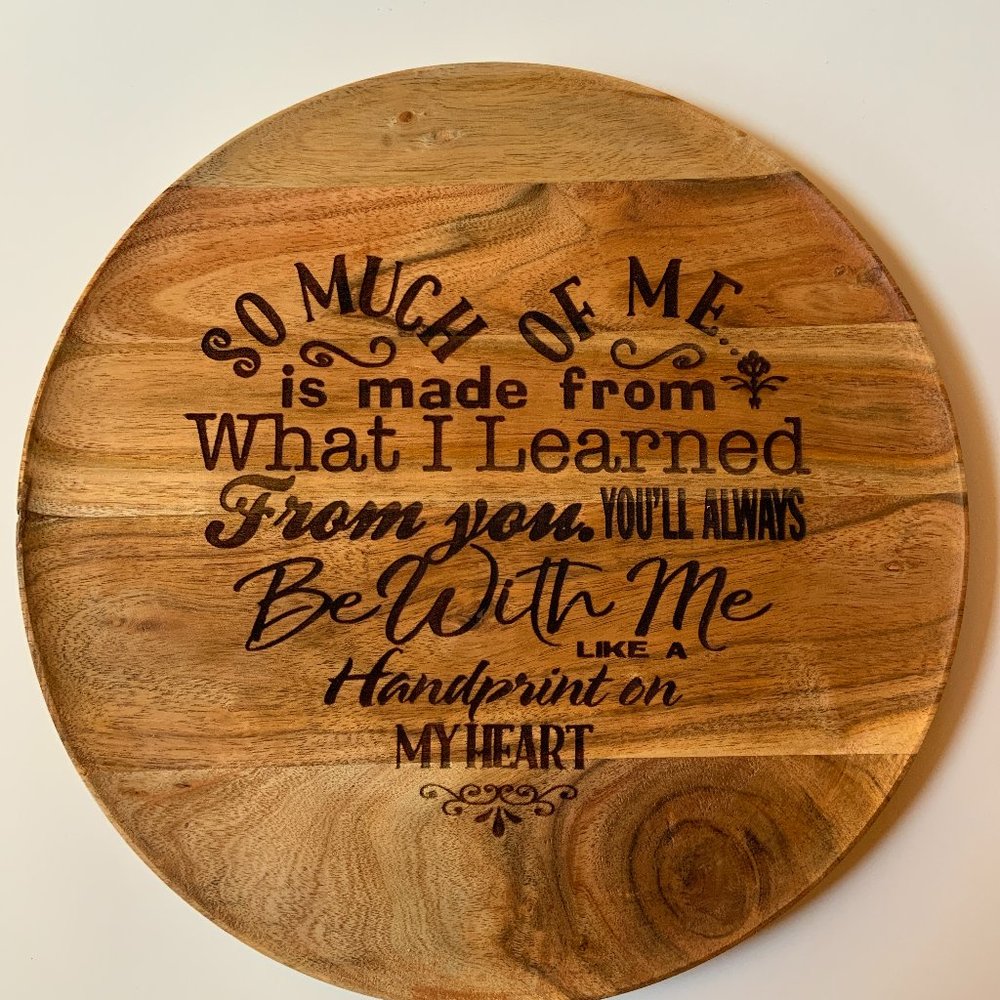 Mushland's sentimental Acacia wood  plate 11´´